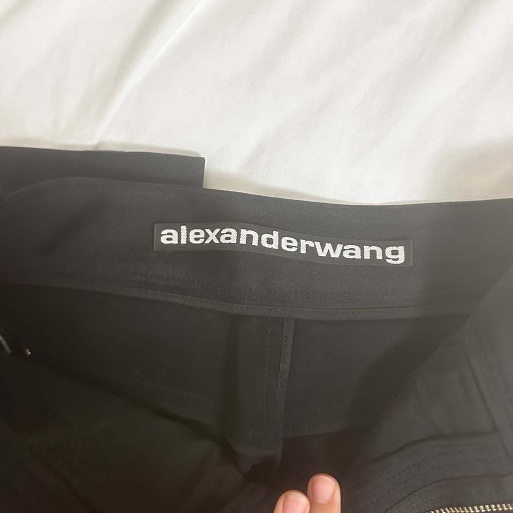 Alexander Wang  Black half leather pants